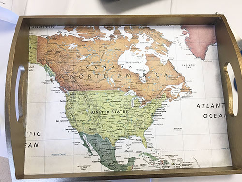 DIY map-decorated tray
